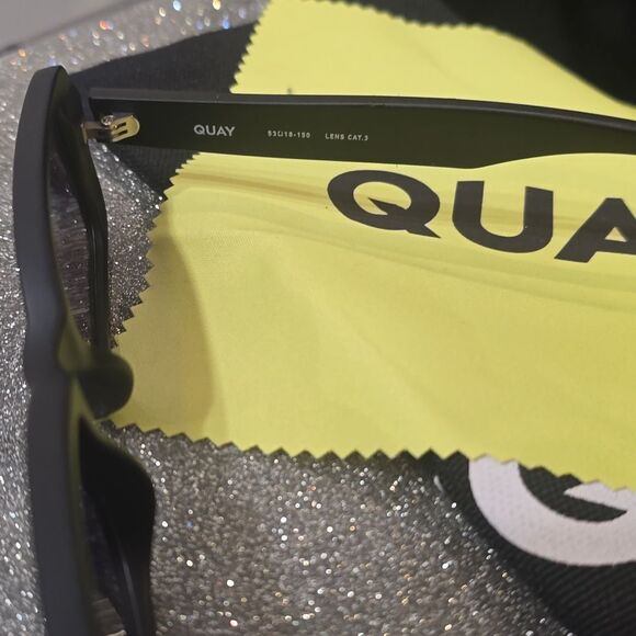 Quay Australia Art School Rectangular Sunglasses- Matte Black/Smoke Lens